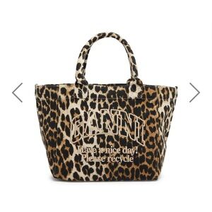Ganni Leopard Print Tote Bag